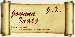 Jovana Kralj vizit kartica